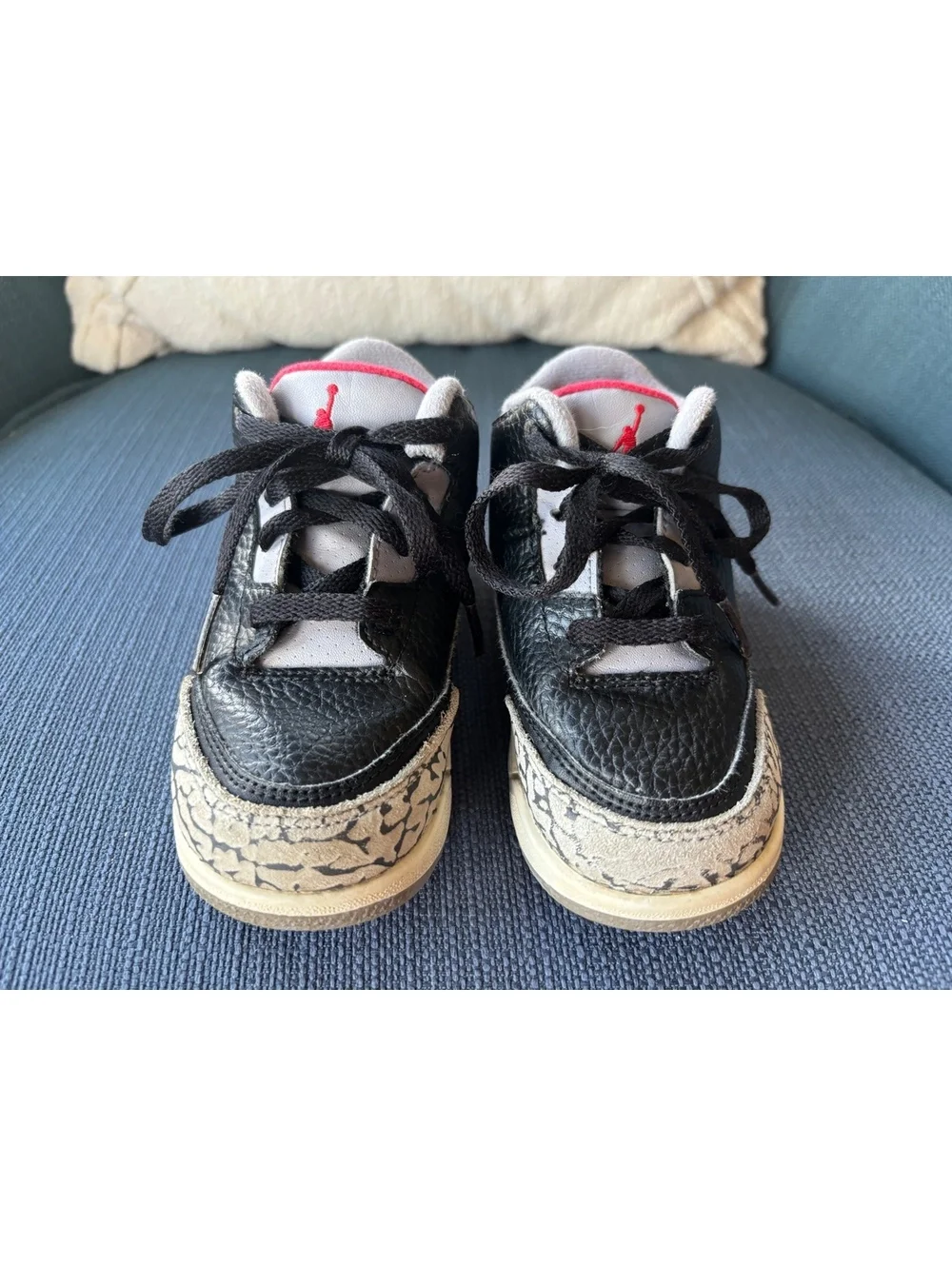 Nike Air Jordan 3 Retro TD Black Cement 832033-021 Toddler Size 8C Shoes